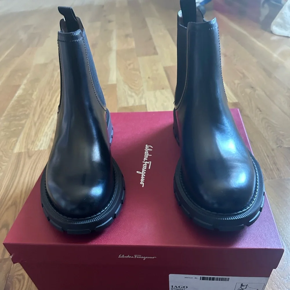 Salvatore Ferragamo designer Chelsea men boots